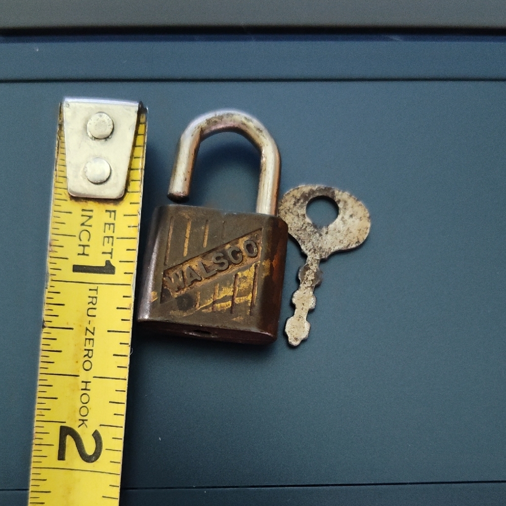 Walsco Brass Padlock with Working Key